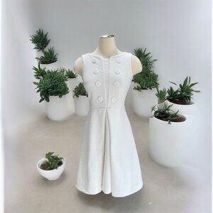 Maison Jules White Embellished Jacquard Fit & Flare Dress‎ XS Party/Cocktail